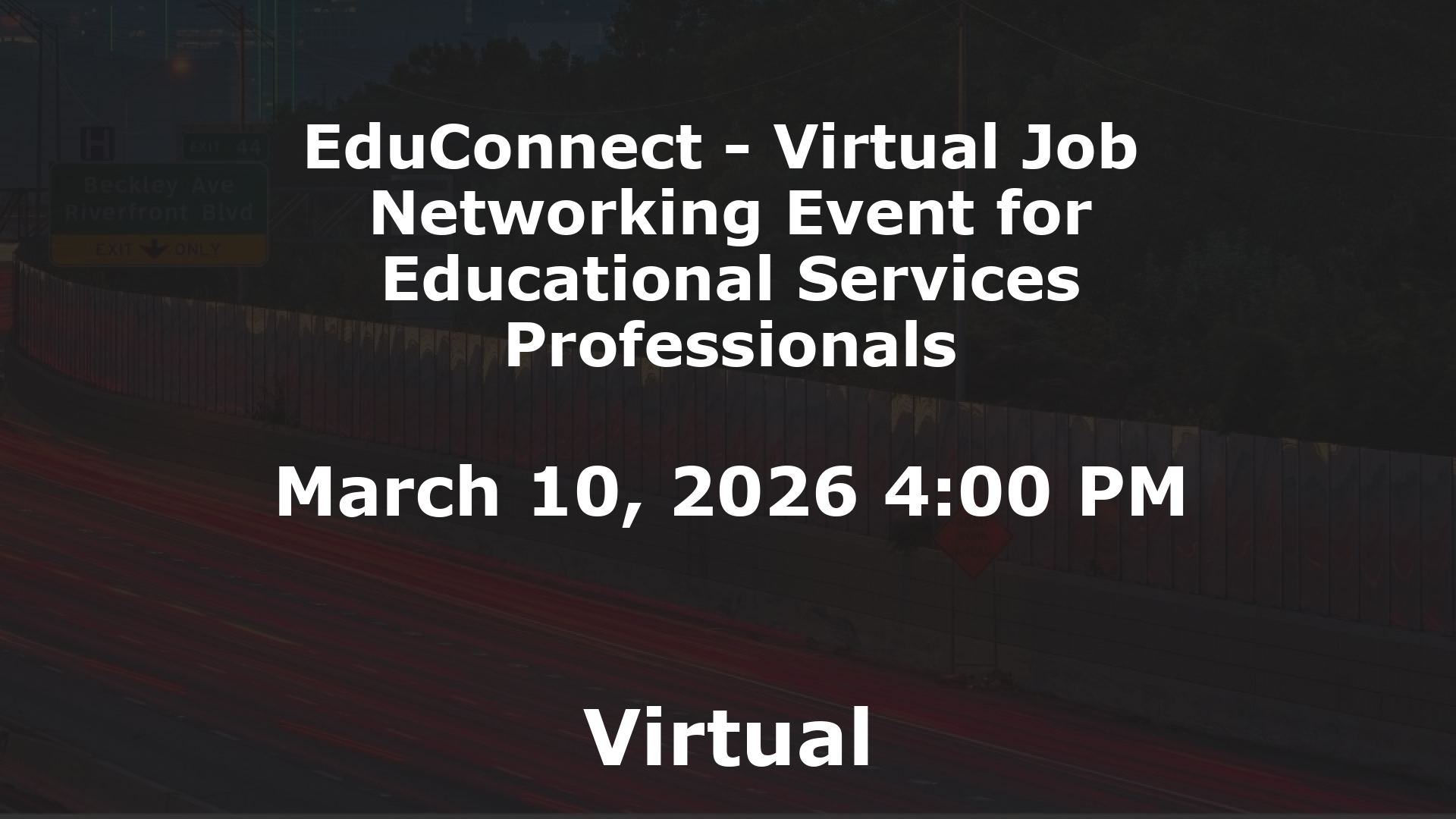 EduConnect - Virtual Job  Networking Event for Educational Services Professionals event image